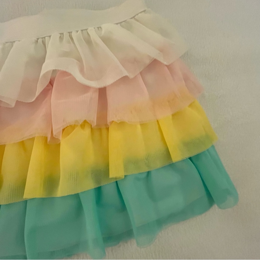 Multi Color Pastel Ruffle Skirt - Picture 2 of 3